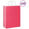 vidaXL Papp&iacute;rspokar 50 stk me&eth; Handf&ouml;ngum Bleik 26x12x35 cm