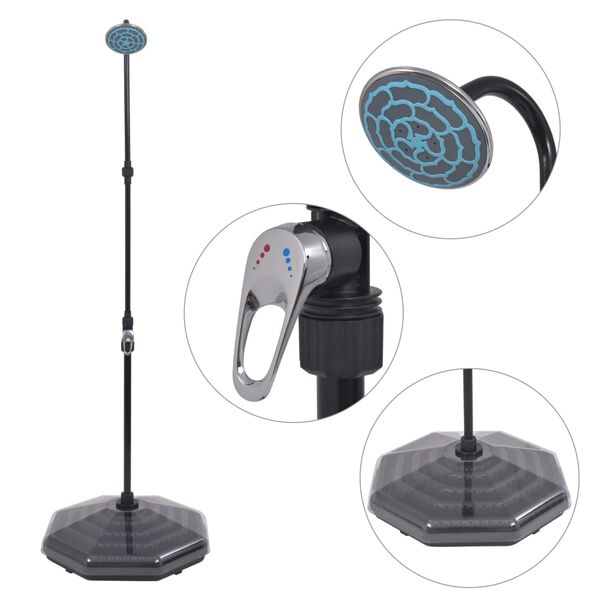 vidaXL Sólarhituð Útisturta Ál HDPE