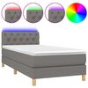 vidaXL H&oacute;lfa&eth; Springr&uacute;m me&eth; D&yacute;nu&LED D&ouml;kkgr&aacute;tt 80x200cm Tauefni