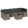 vidaXL Gar&eth;s&oacute;fa sett me&eth; p&uacute;&eth;i 8 pcs Gr&aacute;r Poly rattan