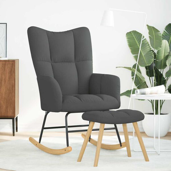 vidaXL ruggust&oacute;ll me&eth; f&oacute;tskemmli d&ouml;kkgr&aacute;u efni