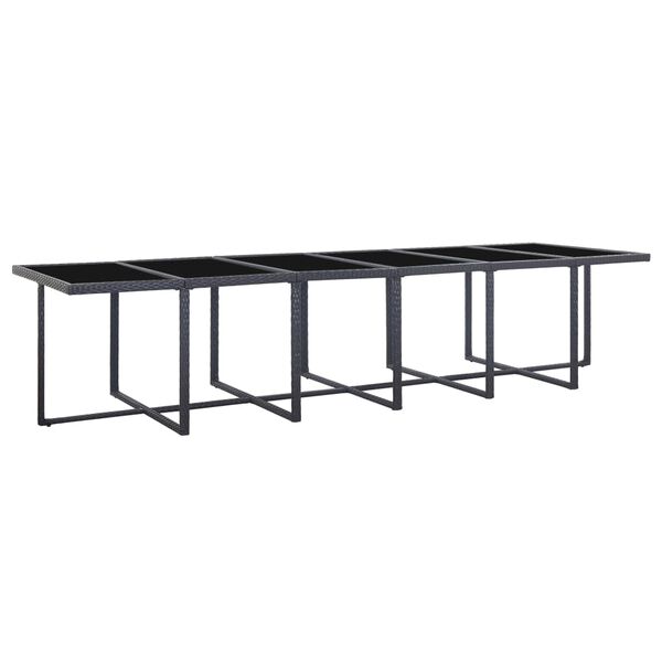 vidaXL 17 stk. &Uacute;tibor&eth;stofusett me&eth; P&uacute;&eth;um P&oacute;l&yacute;rattan Svart