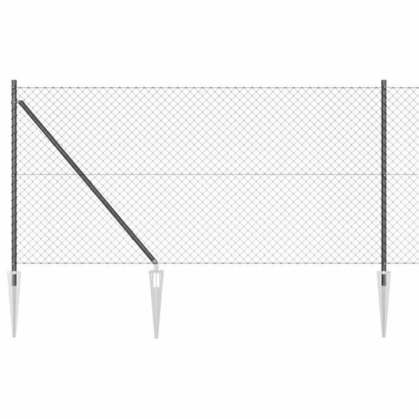 vidaXL Gir&eth;ingarp&oacute;stur Gr&aacute;r 25 x 1 m (40 x 40 mm net) St&aacute;l og PVC