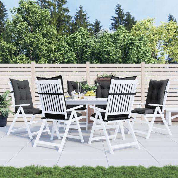 vidaXL St&oacute;lsessur H&aacute;tt Bak 6 stk. Reykgr&aacute; blanda 120x50x7 cm Tau&aacute;kl&aelig;&eth;i