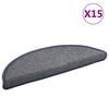 vidaXL Stigamottur 15 stk 56x17x3 cm lj&oacute;sgr&aacute;r og bl&aacute;r h&aacute;lfhringlaga