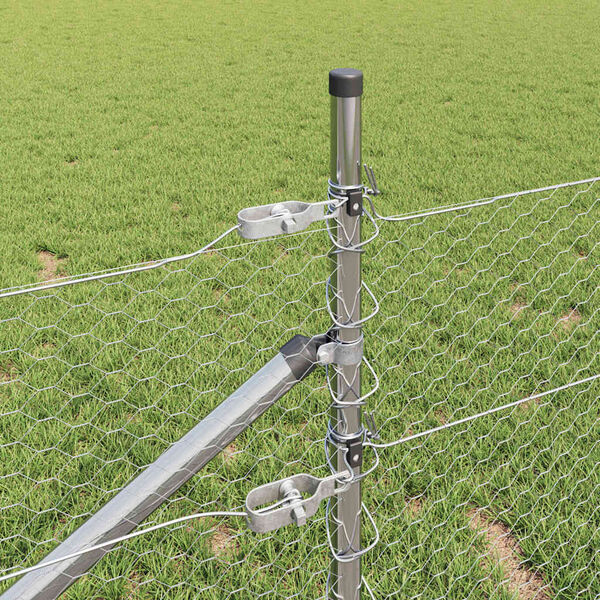 vidaXL Gir&eth;ingarp&oacute;stur Silfur 10 x 0,4 m (25 mm net) St&aacute;l