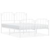 vidaXL R&uacute;mgrind &uacute;r M&aacute;lmi me&eth; H&ouml;fu&eth;gafli & F&oacute;tagafli Hv&iacute;t 150x200 cm