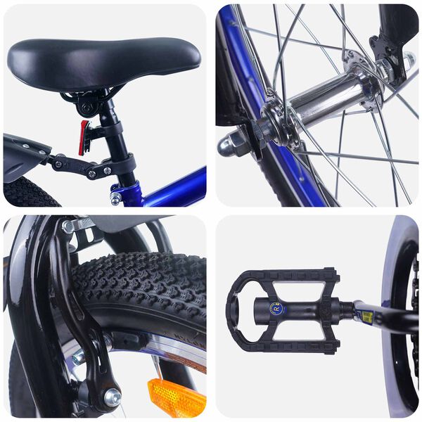 vidaXL Barnahj&oacute;l 20 Tommur fyrir 6-11 &aacute;ra Bl&aacute;r Svartur