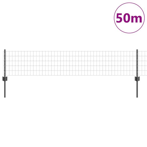 vidaXL Gir&eth;ing me&eth; p&oacute;st Gr&aacute;r 0,4 x 50 m St&aacute;l og PVC