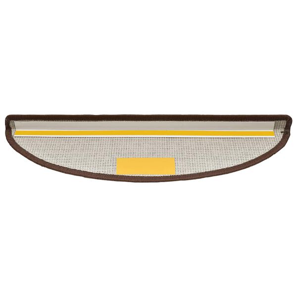 vidaXL Stigamottur 20 stk. 56x17x3 cm kaffibr&uacute;nar h&aacute;lfhringlaga