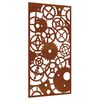 vidaXL Veggskreyting &iacute; Gar&eth;inn 105x55 cm Corten St&aacute;l Tannhj&oacute;lah&ouml;nnun