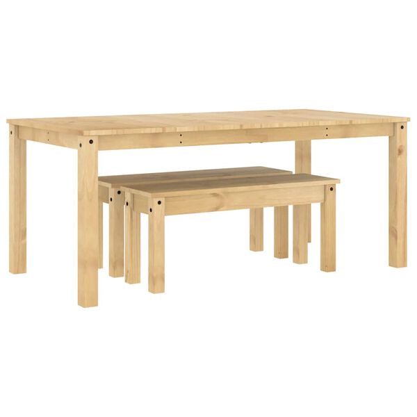 vidaXL 3 Hluta Bor&eth;sett PANAMA&ldquo; Gegnheil Fura