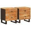 vidaXL Noat&ouml;flu sk&aacute;pur 2 pcs Br&uacute;nn 40 x 33 x 46 cm Hart mang&oacute;tr&eacute;
