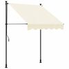 vidaXL Útdraganleg Markísa 200x115 cm Rjómahvítt Efni og Stál