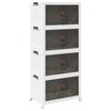 vidaXL staflanlegur geymslukassi me&eth; hj&oacute;lum 4-stiga 75L 64x40x141,5 cm