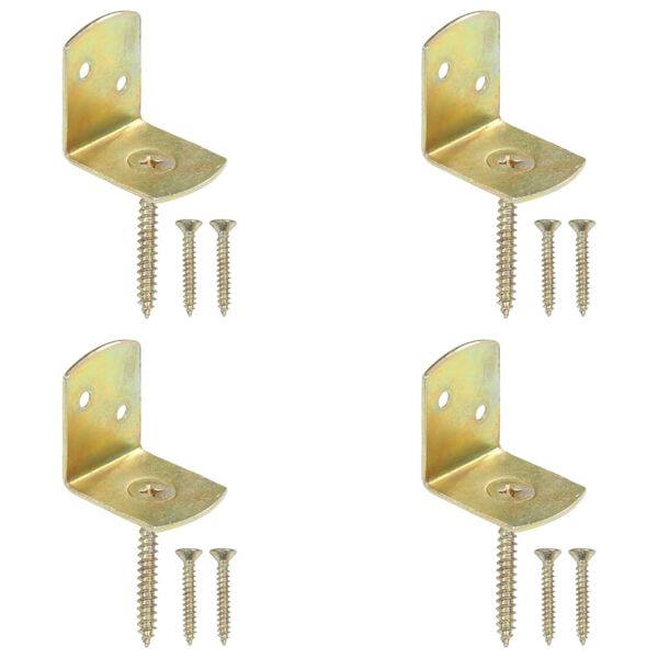 vidaXL Festingar fyrir Girðingaeiningar 4 stk L-laga Sínkhúðaður Málmur