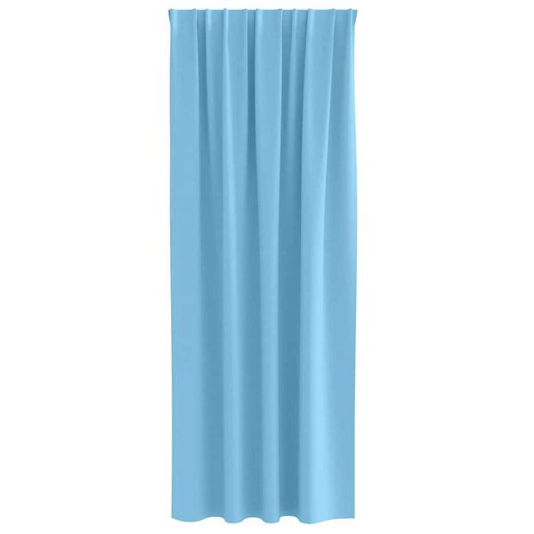 vidaXL Svartgard&iacute;nur me&eth; hringjum 2 pcs Lj&oacute;sbl&aacute;r 225 x 140 cm