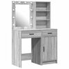 vidaXL Snyrtibor&eth;ssetur me&eth; LED 2 pcs Gr&aacute;r Sonoma Samsettur vi&eth;ur