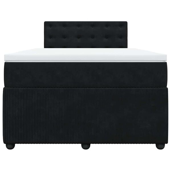 vidaXL H&oacute;lfa&eth; Springr&uacute;m me&eth; D&yacute;nu Svart 120x200 cm Flauel