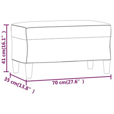 vidaXL Bekkur Vínrauður 70x35x41 cm Flauel