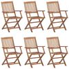 vidaXL fellanlegir &uacute;tist&oacute;lar 6 stk Solid Acacia Wood