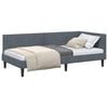 vidaXL Hornr&uacute;m ramma me&eth; h&ouml;fu&eth;gafl D&ouml;kk gr&aacute; 100 cm x 200 cm Flauel