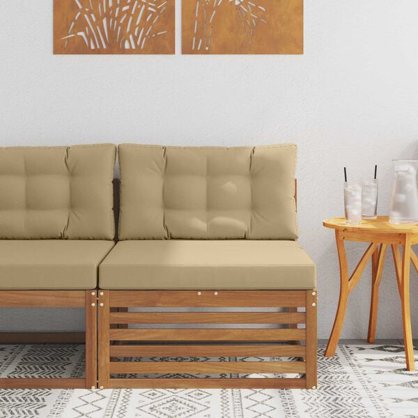 vidaXL Utandeildar mi&eth;sofa Hrein akas&iacute;utr&eacute; N&aacute;tt&uacute;rulegur