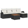 vidaXL Gar&eth;s&oacute;fa sett me&eth; p&uacute;&eth;i me&eth; geymslu 6 pcs Svartur Poly rattan