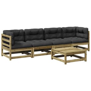 vidaXL 5 Parta Gar&eth;s&oacute;fasett me&eth; Sessum Gagnvarin Fura