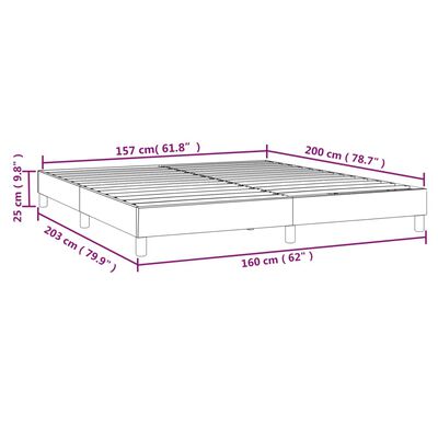 vidaXL Rúmgrind Svört 160x200 cm Efnisáklæði