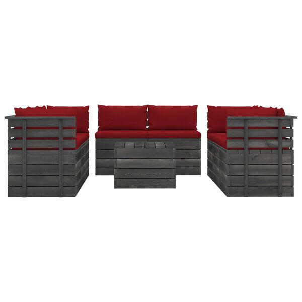 vidaXL 9 Parta Gar&eth;s&oacute;fasett &uacute;r Brettum me&eth; Sessum Gegnheil Fura