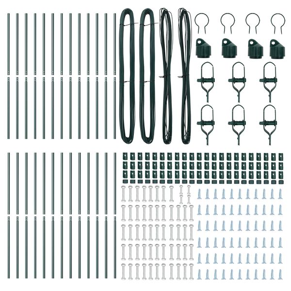 vidaXL Girðingarpóstur Annað 26 pcs Grænn 3,2 x 3,2 x 190 cm Stál