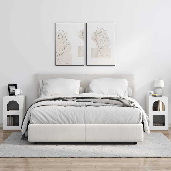 vidaXL N&aacute;ttbor&eth; 2 pcs Hv&iacute;tt 29,5 x 33,5 x 50 cm Samsettur vi&eth;ur