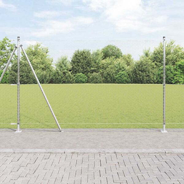 vidaXL Gir&eth;ingarp&oacute;stur Silfur 10 x 1,5 m (25 mm net) St&aacute;l