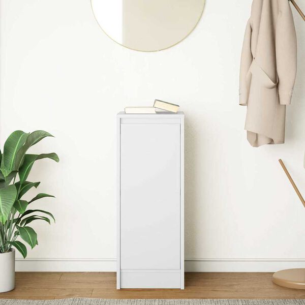 vidaXL Skenkur Hv&iacute;tur 29,5x34x76 cm Samsettur Vi&eth;ur