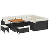 vidaXL Gar&eth;s&oacute;fa sett 12 pcs Svartur p&oacute;l&yacute;rattan