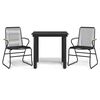 vidaXL 3 Parta Gar&eth;bor&eth;stofusett Svart PVC Rattan