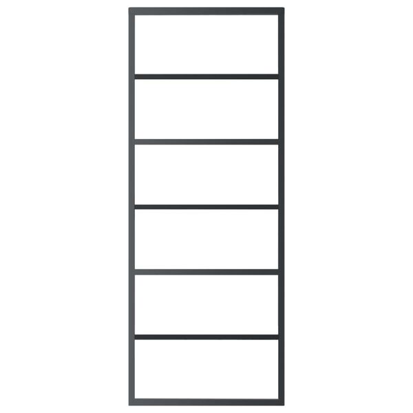 vidaXL Rennihurð með vélbúnaðarsetti ESG gler og ál 76x205 cm