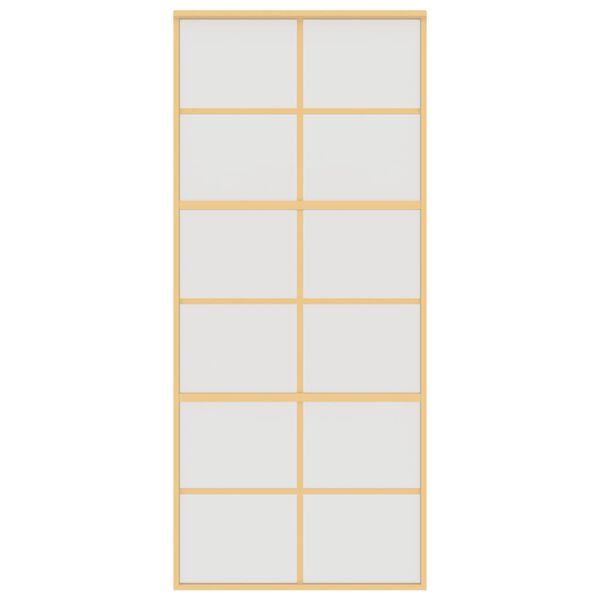 vidaXL Rennihurð Gyllt 90x205 cm Matt Hert Gler og Ál