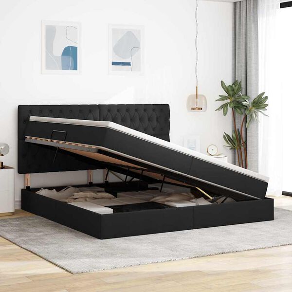 vidaXL R&uacute;m me&eth; geymslur&yacute;mi og d&yacute;nu Svartur 200 x 200 cm P&oacute;l&yacute;ester