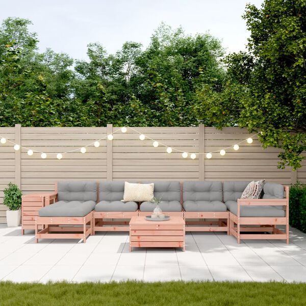 vidaXL 9 Hluta Gar&eth;s&oacute;fasett Gegnheilt Douglasgreni