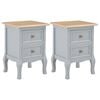 280039 vidaXL Bedside Cabinets 2 pcs Grey 35x30x49 cm MDF