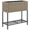 vidaXL Gr&oacute;&eth;urker me&eth; Hillu 2 stk 70x28x70 cm Gr&aacute;tt P&oacute;l&yacute;rattan