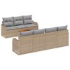 vidaXL Gar&eth;s&oacute;fa sett me&eth; geymslu 8 pcs Beige og lj&oacute;sgr&aacute;r p&oacute;l&yacute;rattan