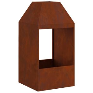 vidaXL Eldurn Br&uacute;nn 50 x 50 x 100 cm Ve&eth;ra&eth; st&aacute;l