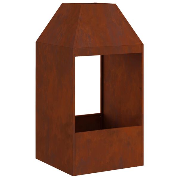 vidaXL Eldurn Br&uacute;nn 50 x 50 x 100 cm Ve&eth;ra&eth; st&aacute;l