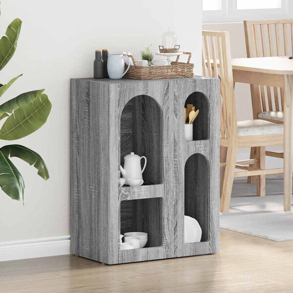 vidaXL Vi&eth;beinteyfla Gr&aacute;r Sonoma 59 x 35 x 80.5 cm Samsettur vi&eth;ur