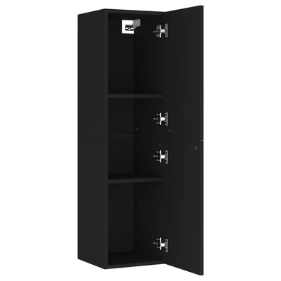 803365 vidaXL TV Cabinets 2 pcs Black 30,5x30x110 cm Chipboard