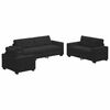 vidaXL S&oacute;fasett 3 pcs Svartur 221 x 80 x 80 cm Flauel