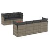 vidaXL 8 Hluta Gar&eth;s&oacute;fasett me&eth; Sessum Gr&aacute;r P&oacute;l&yacute;rattan